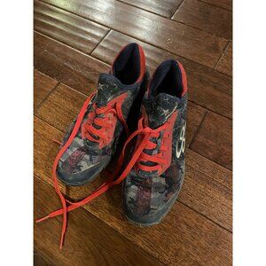 Boombah red, white and blue softball cleats